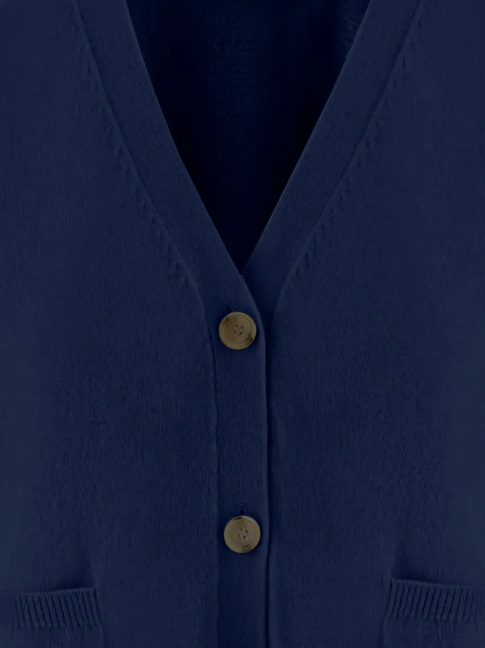  Allude V-neck Patch-pocket Cardigan - Blue 