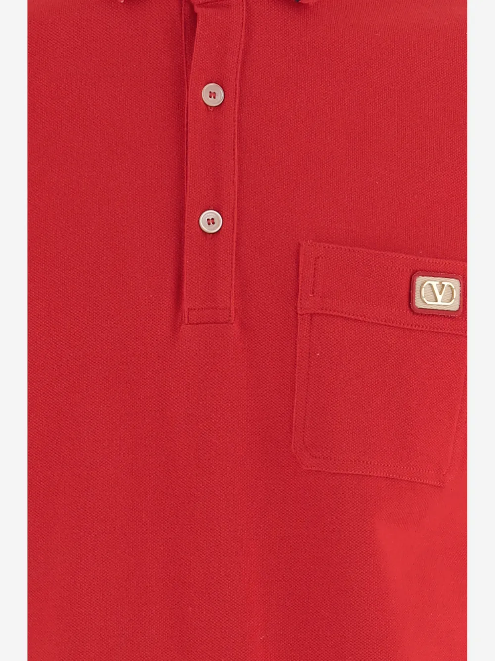 Valentino Garavani Katoenen piqué poloshirt met VLogo-patch Rood