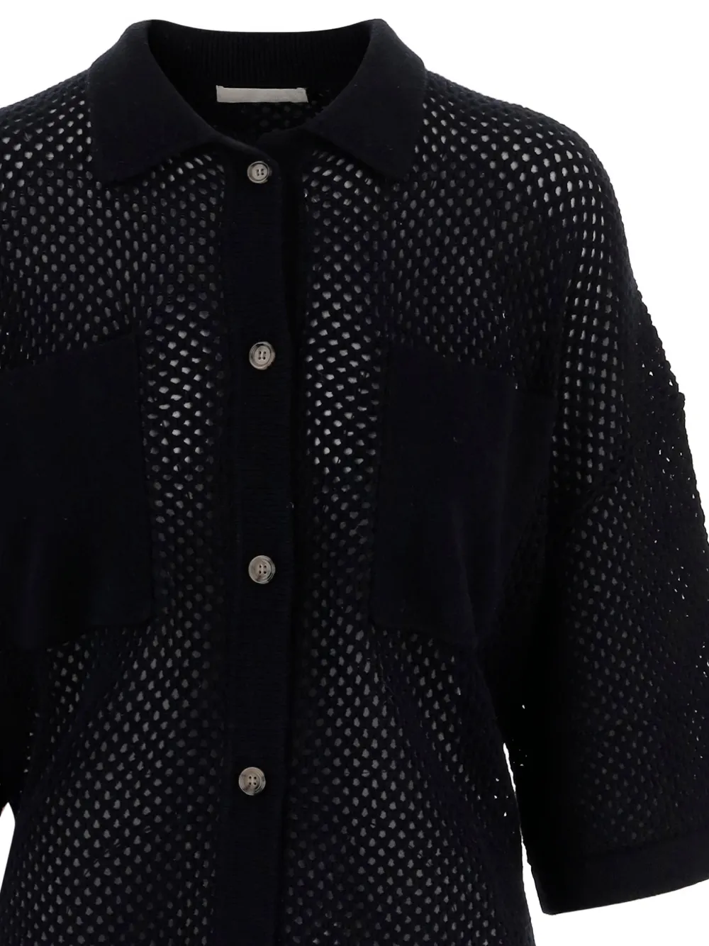  Allude Openwork Cardigan - Blue 