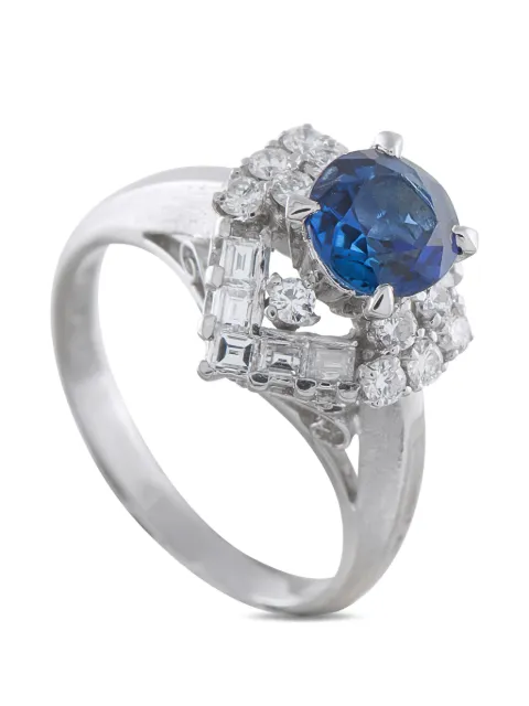 LB Exclusive platinum 0.66ct diamond and sapphire ring