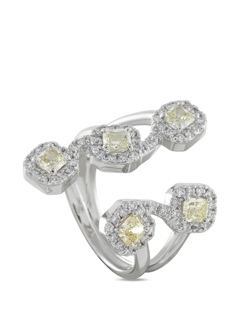 LB Exclusive yellow diamond open ring - Argento