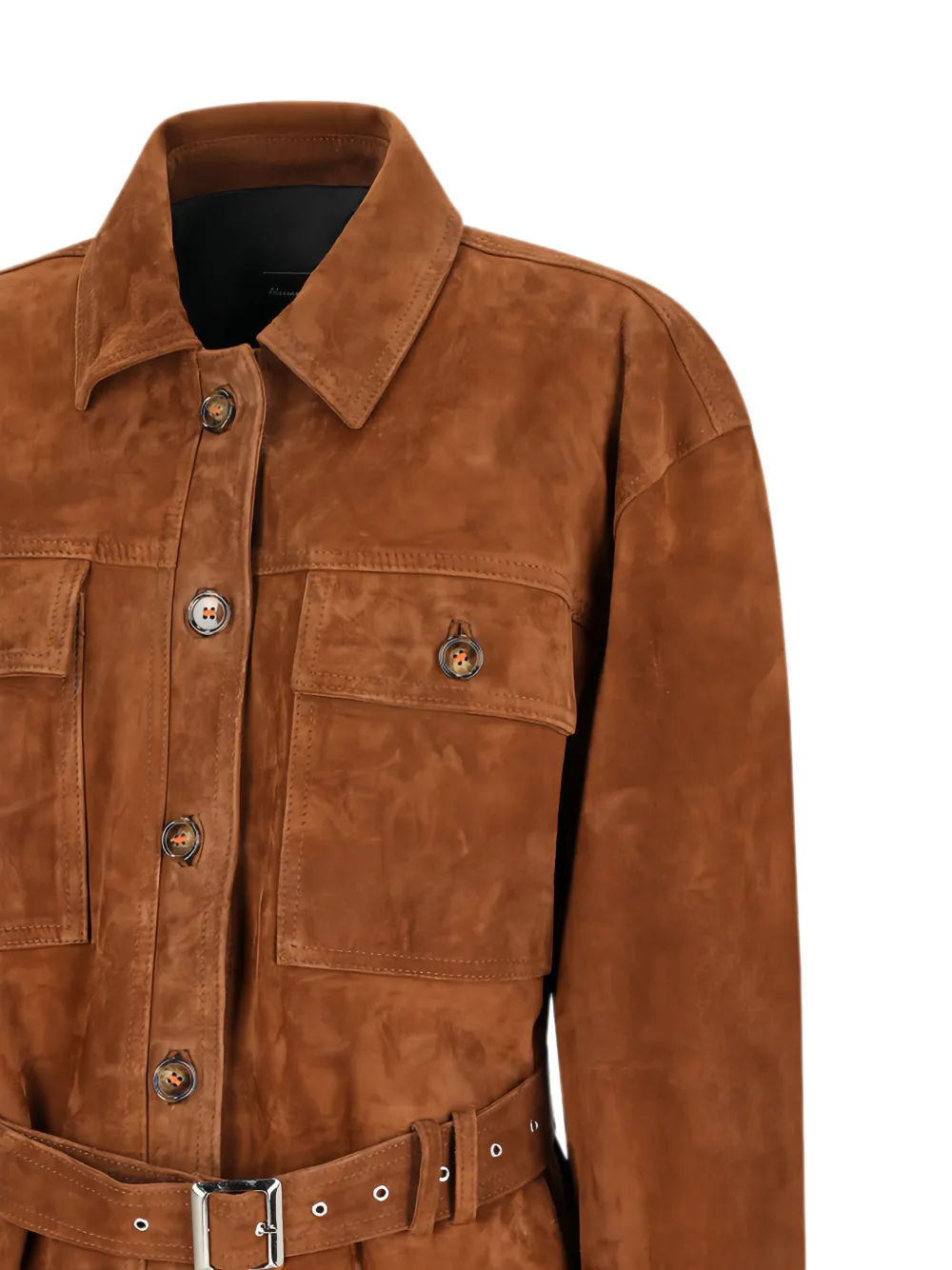 Alessandra Rich belted suede jacket Bruin