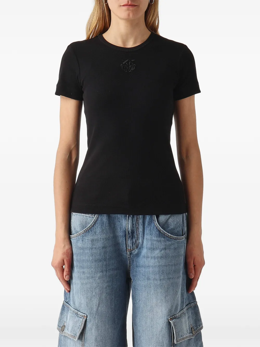 PINKO T-shirt met ronde hals Zwart