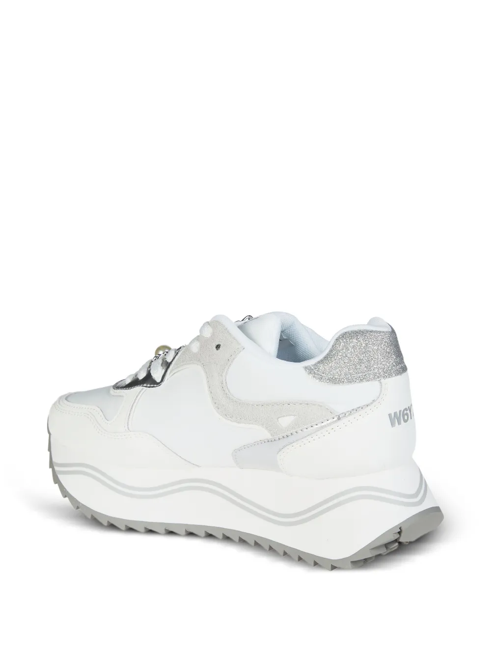 W6YZ Sneakers verfraaid met parels en sterpatch Wit
