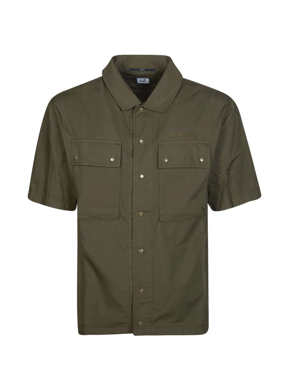 C.P. Company buttoned short-sleeve shirt jacket - Verde