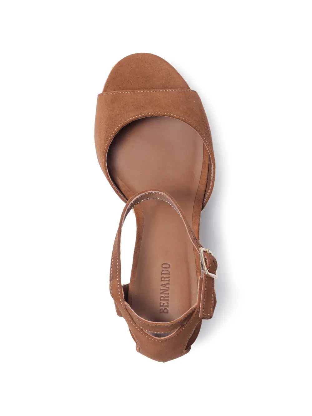 Bernardo Valeria sandalen met plateauzool en blokhak Bruin