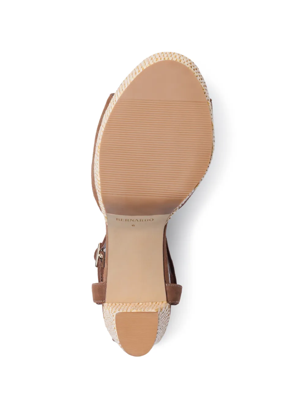 Bernardo Valeria sandalen met plateauzool en blokhak Bruin