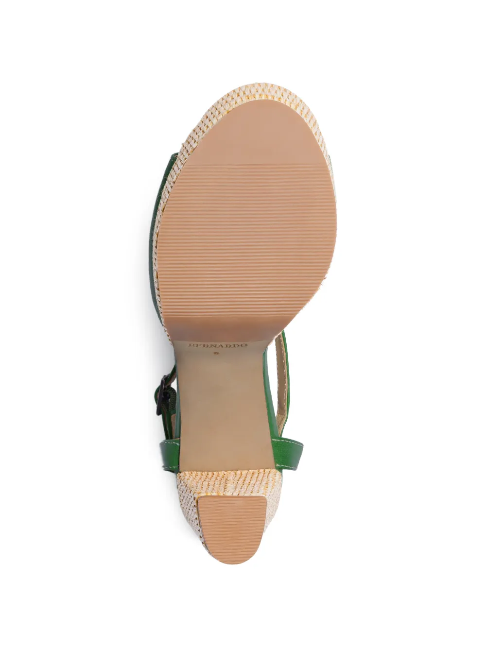 Bernardo Valeria sandalen met plateauzool en blokhak Groen