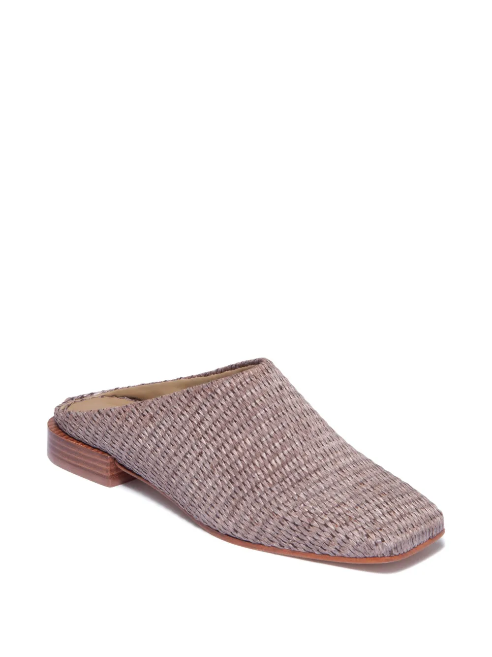 Bernardo Porto geweven muiltjes met blokhak Beige