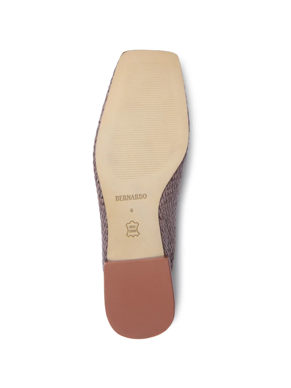 Bernardo Porto geweven muiltjes met blokhak Beige