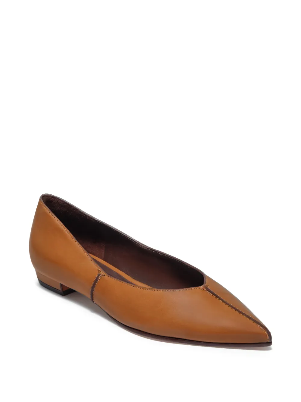  Bernardo Lana Point-toe Ballet Flats - Brown 
