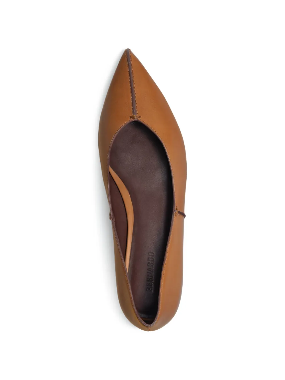  Bernardo Lana Point-toe Ballet Flats - Brown 