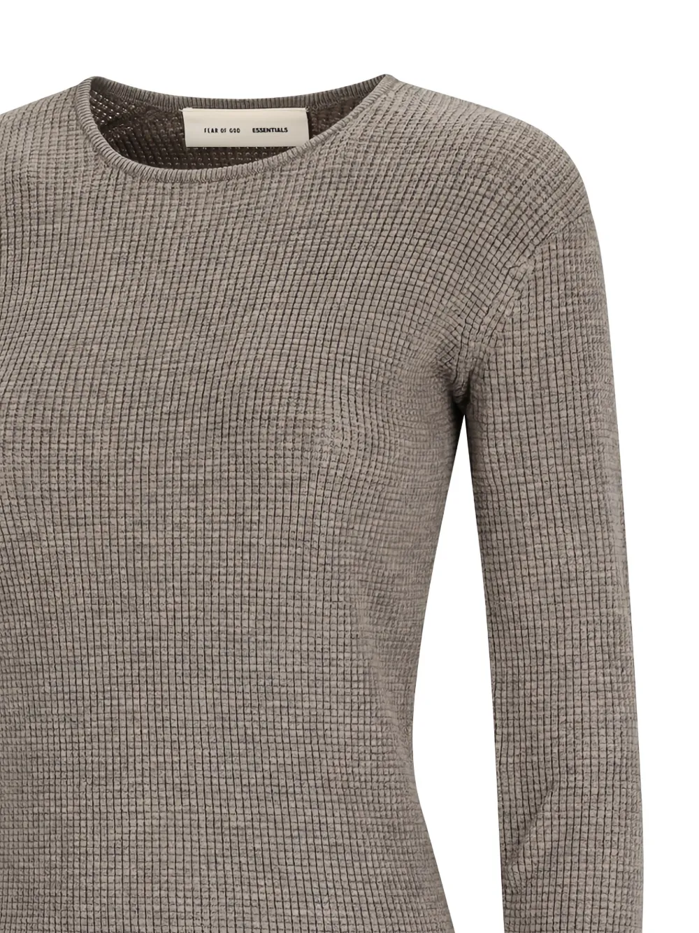  Fear Of God Essentials Waffle-knit Long-sleeve Sweater - Neutrals 