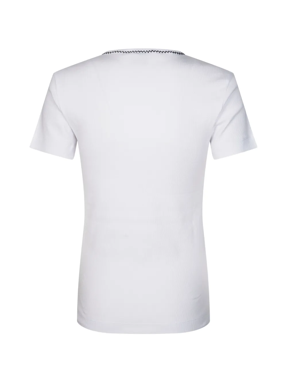 PINKO Fijngeribbeld T-shirt met Love Birds borduurwerk Wit