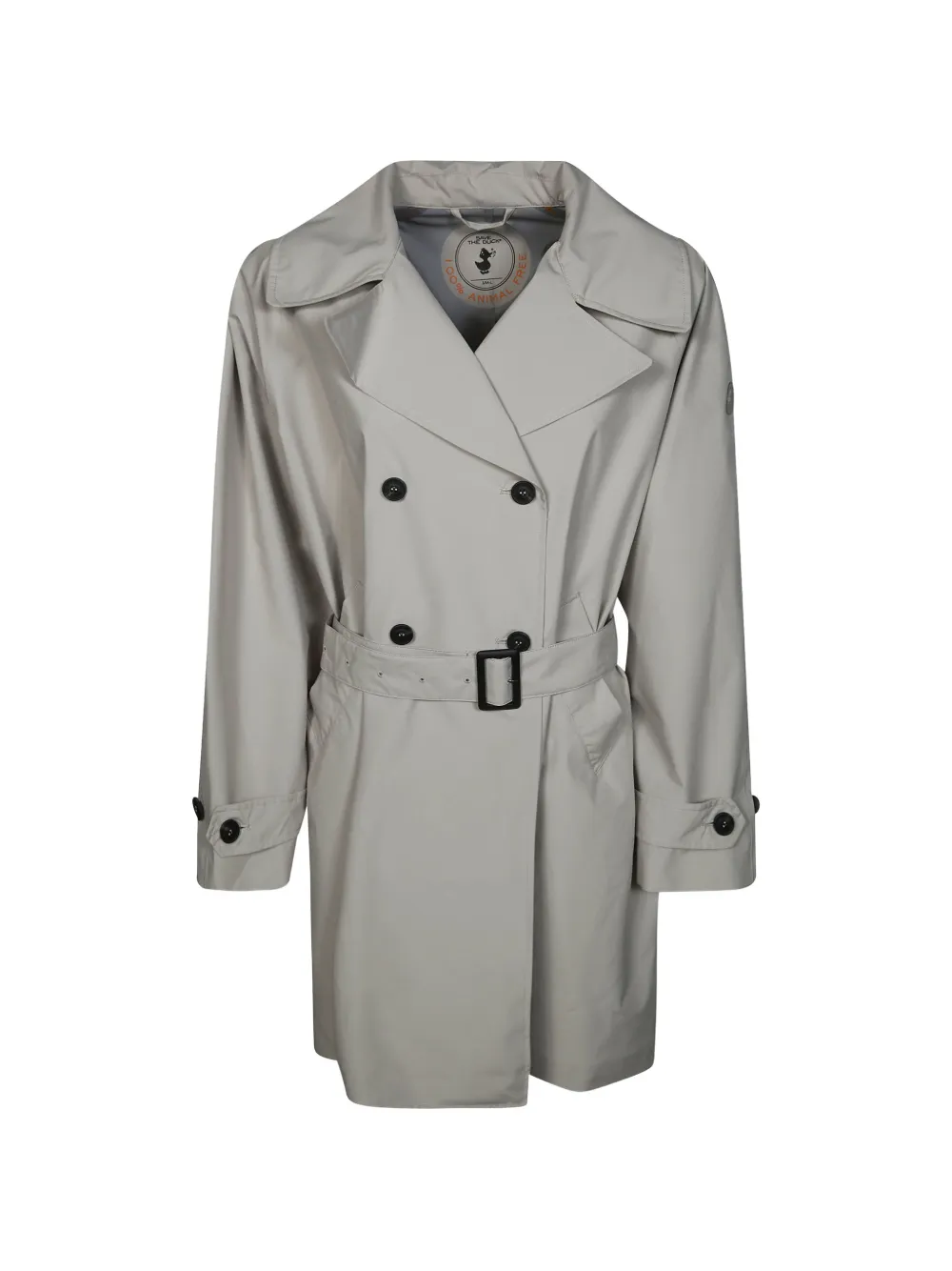 Save The Duck Livia double-breasted belted raincoat - Grigio