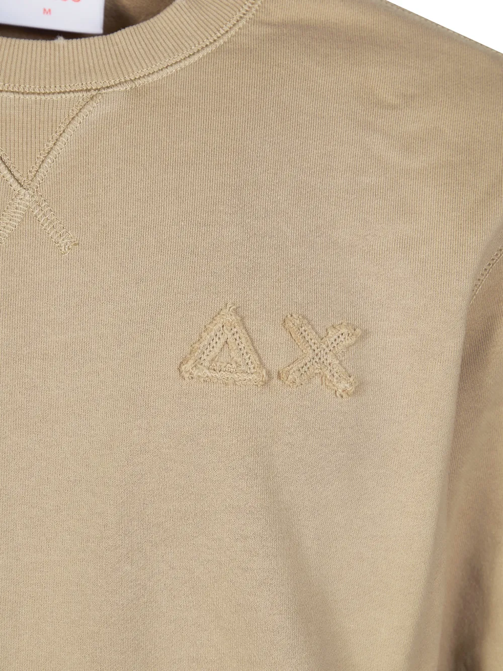 Sun68 Sweater met ronde hals en applicatie Beige