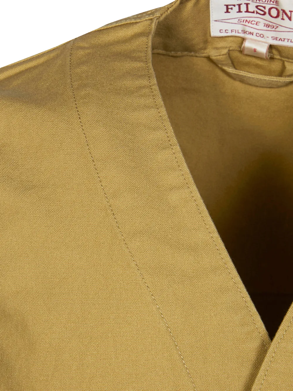  Filson Button Pocket Cotton Gilet - Yellow 