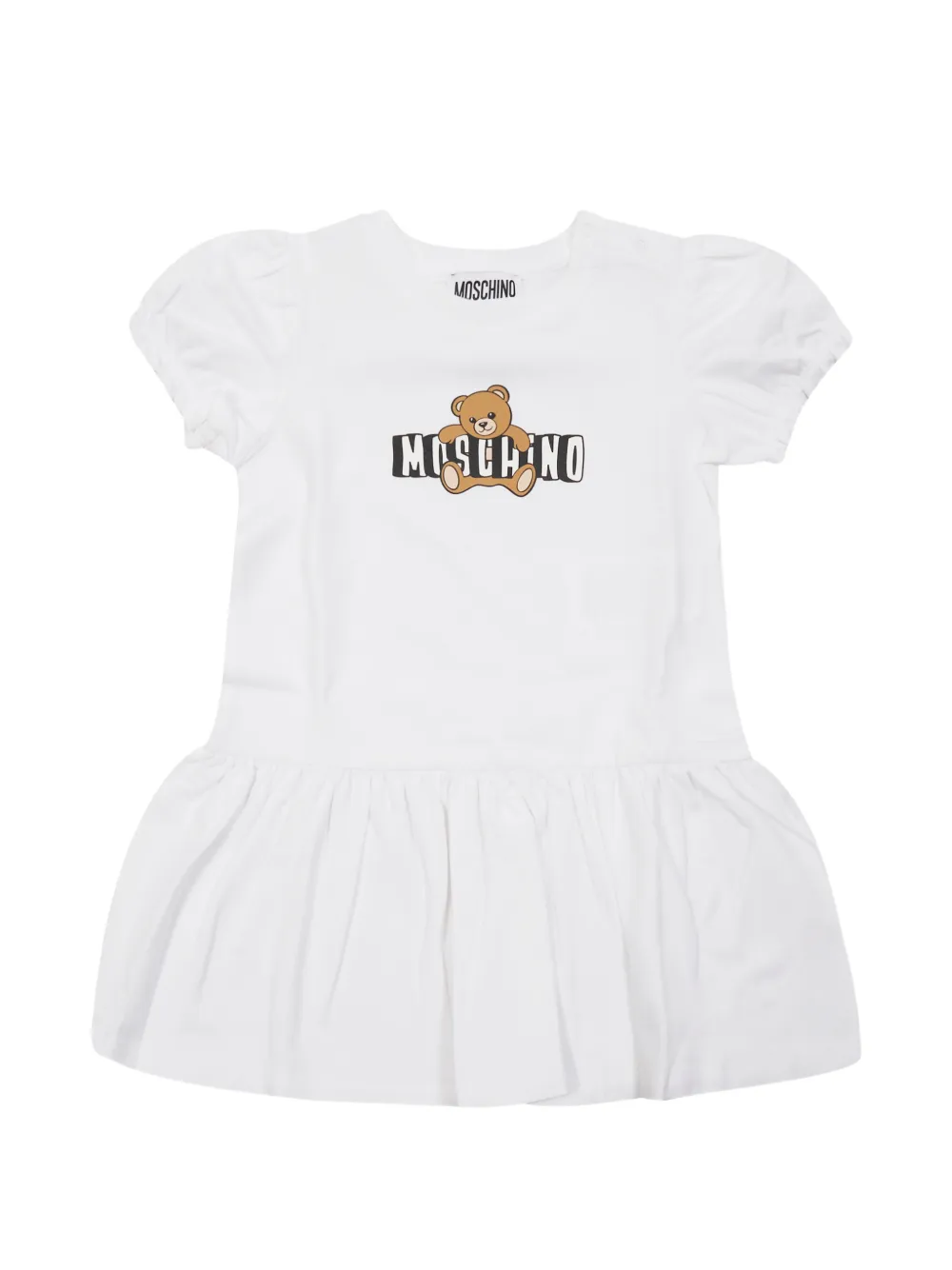 Moschino Kids short-sleeve toy-motif dress - Bianco