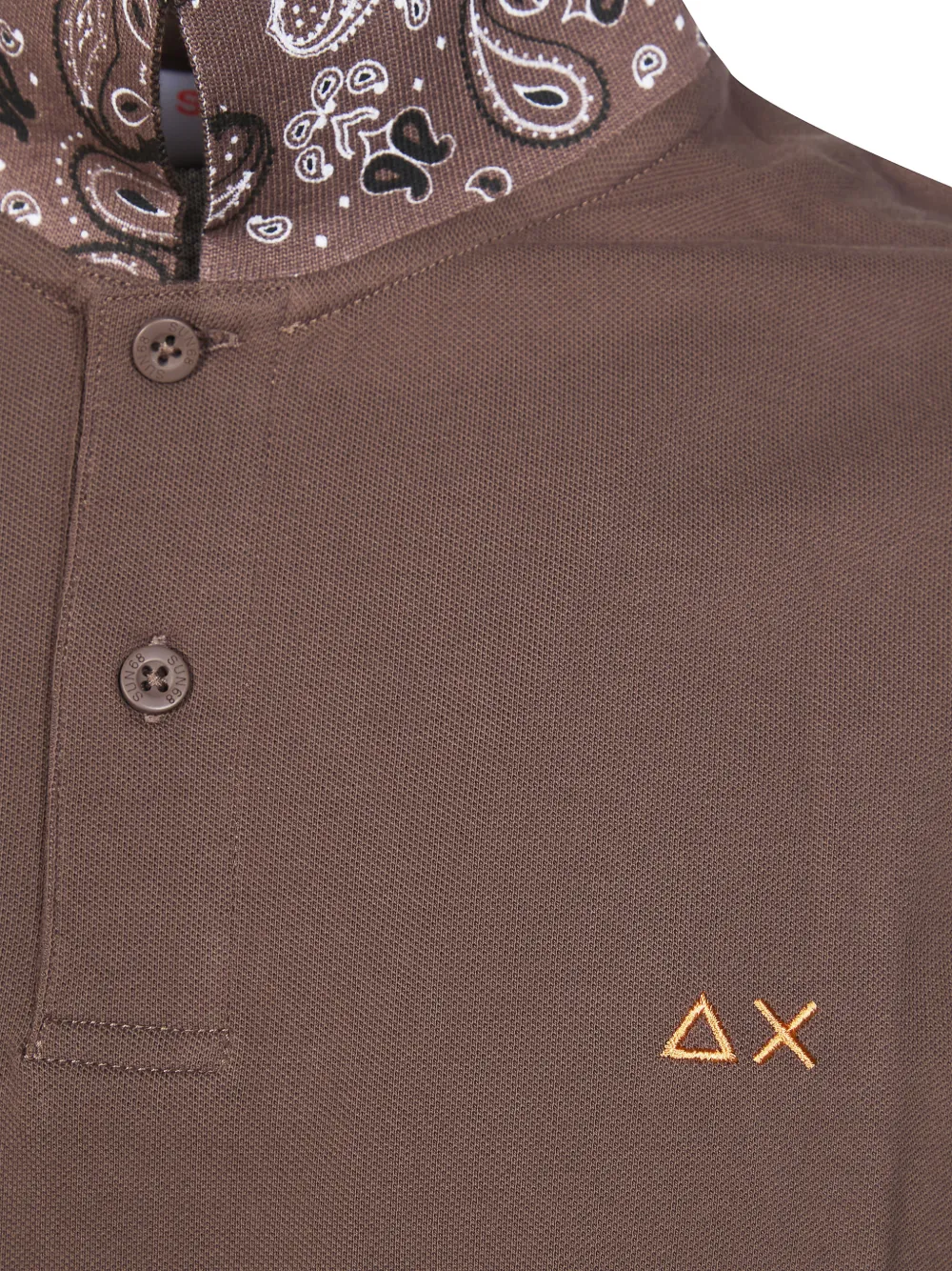 Sun68 Poloshirt met bandanakraag Bruin