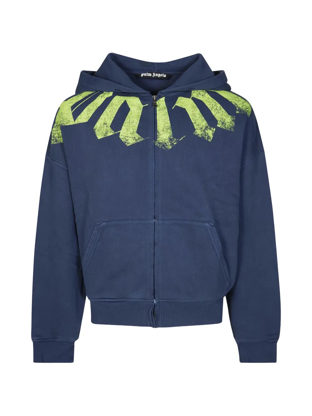 Palm Angels Big Neck logo-print zip-up hoodie - Blau