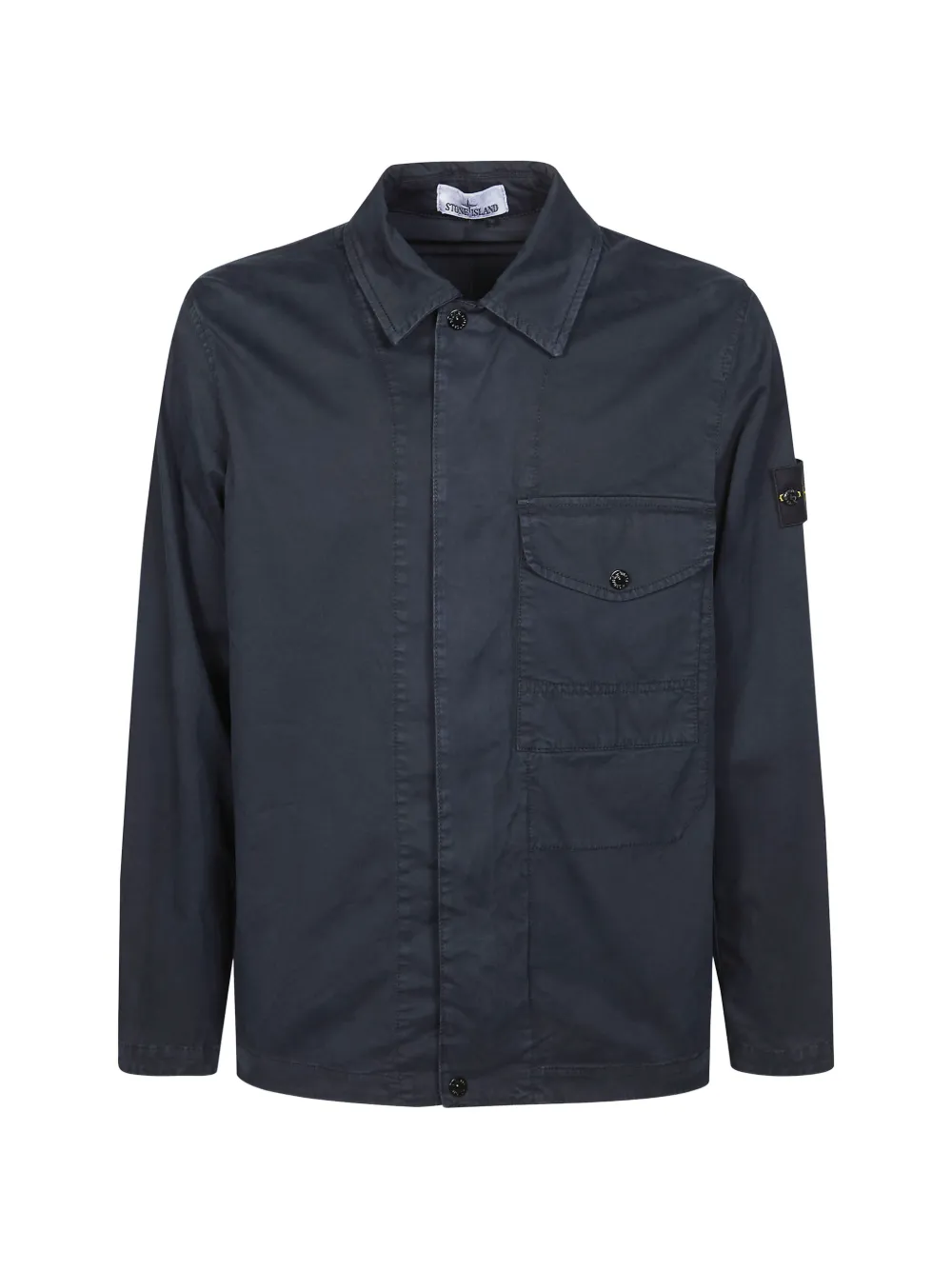Stone Island logo-patch shirt jacket - Blu