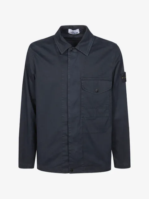 Stone Island logo-patch shirt jacket