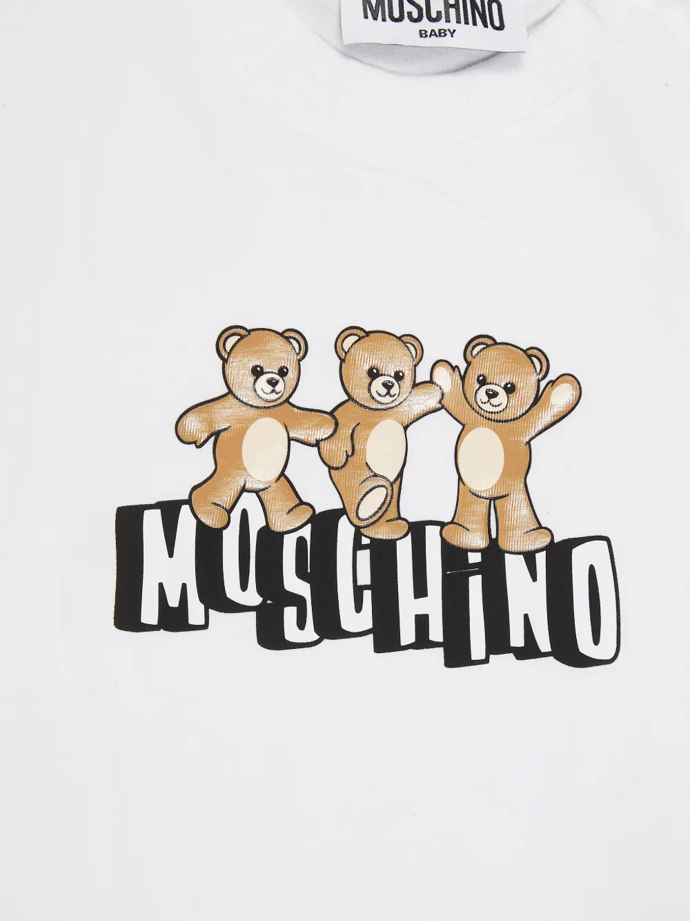 Moschino Kids T-shirt en shorts met logoprint Wit