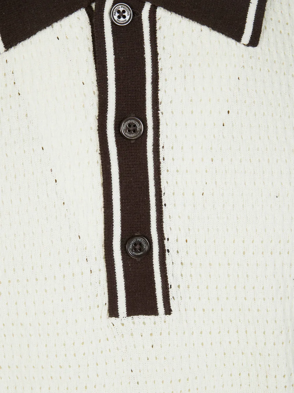 Paolo Pecora Gebreid poloshirt Beige