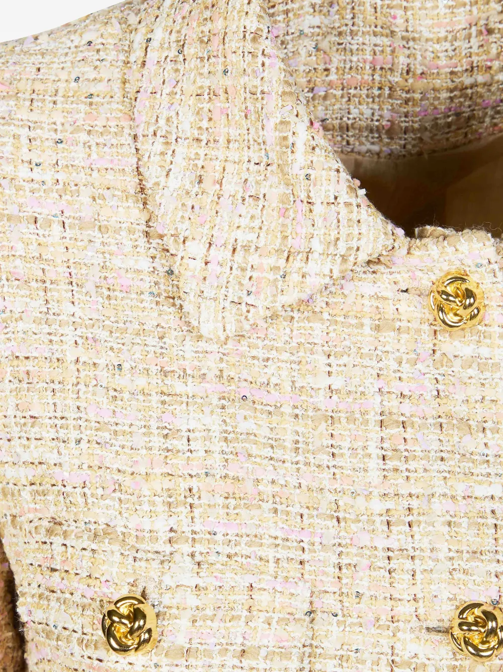 Tagliatore India tweed jack met kraag Beige