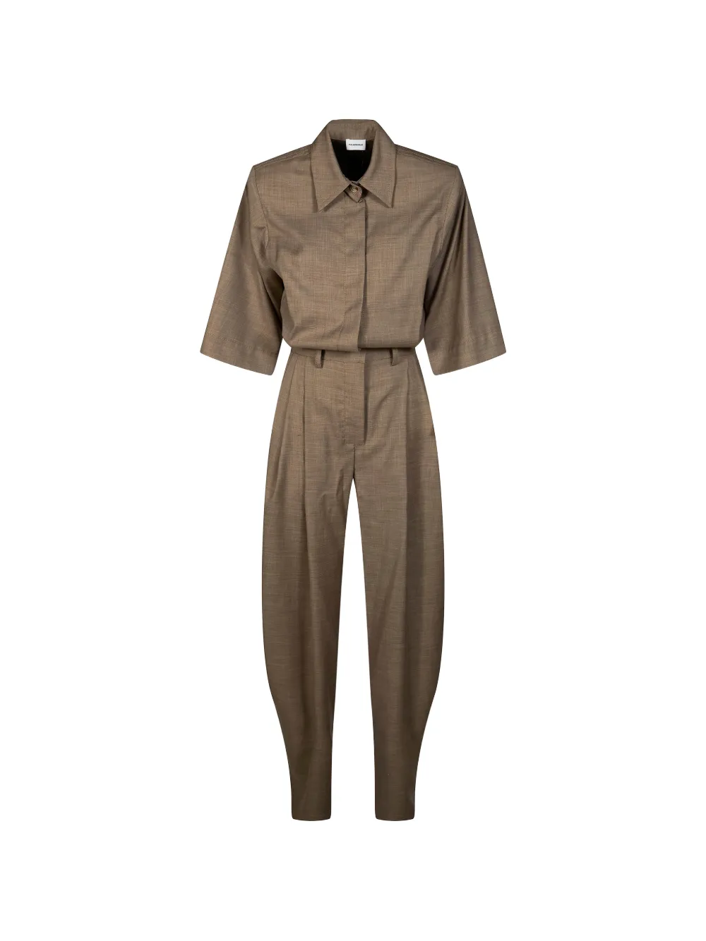 THE ANDAMANE Axel padded-shoulder jumpsuit - Marrone