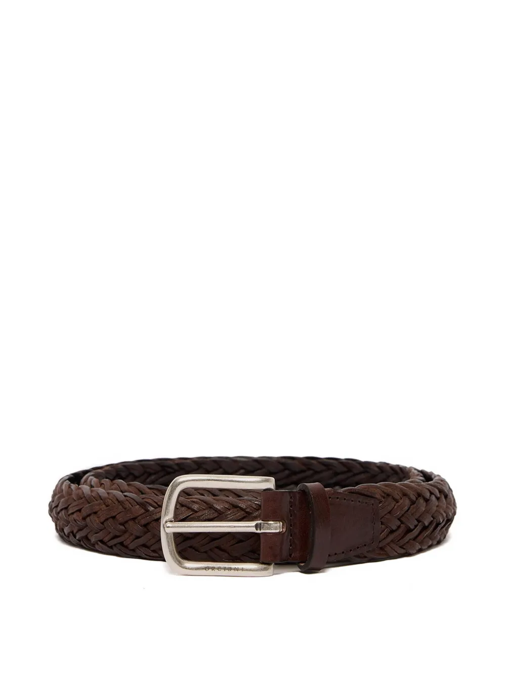 Orciani Braided Leather Itbelt In Brown