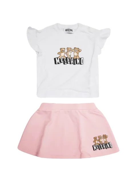 Moschino Kids Set aus T-Shirt und Rock mit Rüschenärmeln