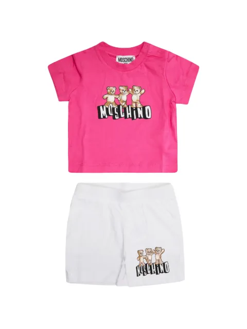 Moschino Kids teddy-bear print T-shirt and short set