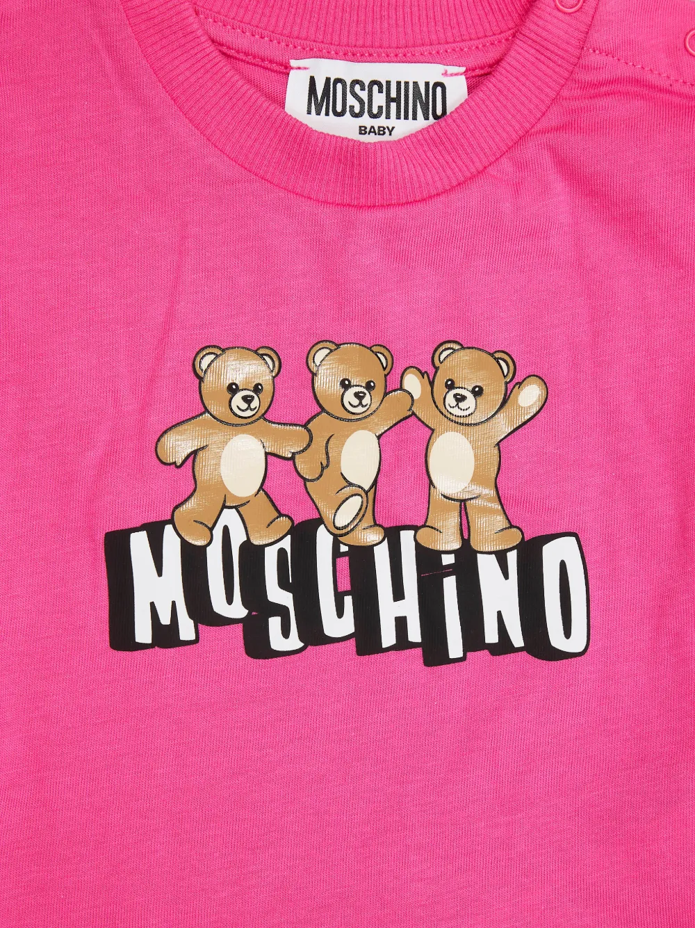 Moschino Kids T-shirt en shorts met teddybeerprint Roze