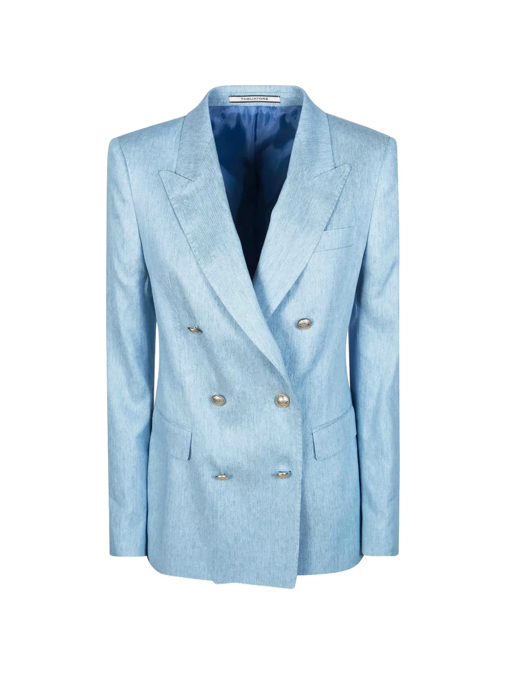 Tagliatore chambray double-breasted jacket - Blue