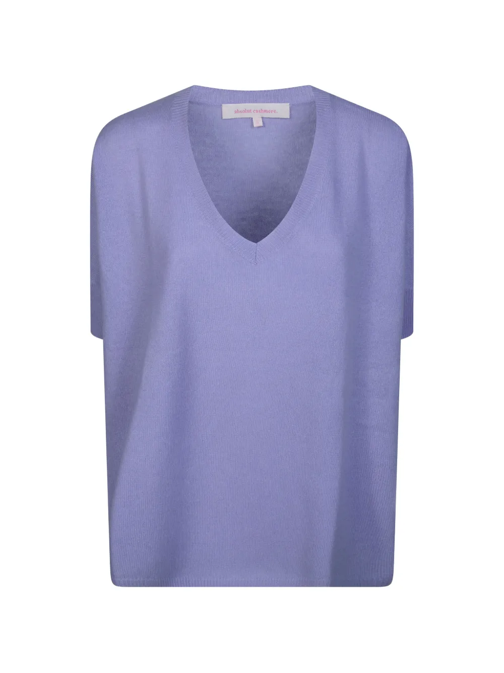 absolut cashmere V-neck short-sleeve cashmere T-shirt - Viola