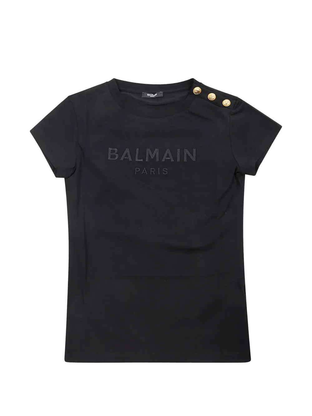 Balmain Kids logo-embroidered T-shirt - Nero