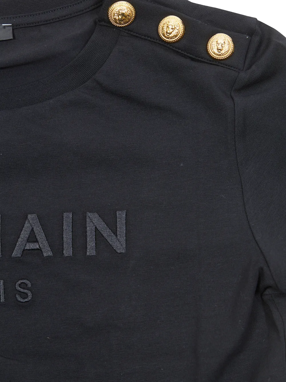 Balmain Kids T-shirt met geborduurd logo Zwart