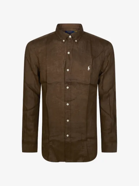 Polo Ralph Lauren embroidered-logo linen shirt