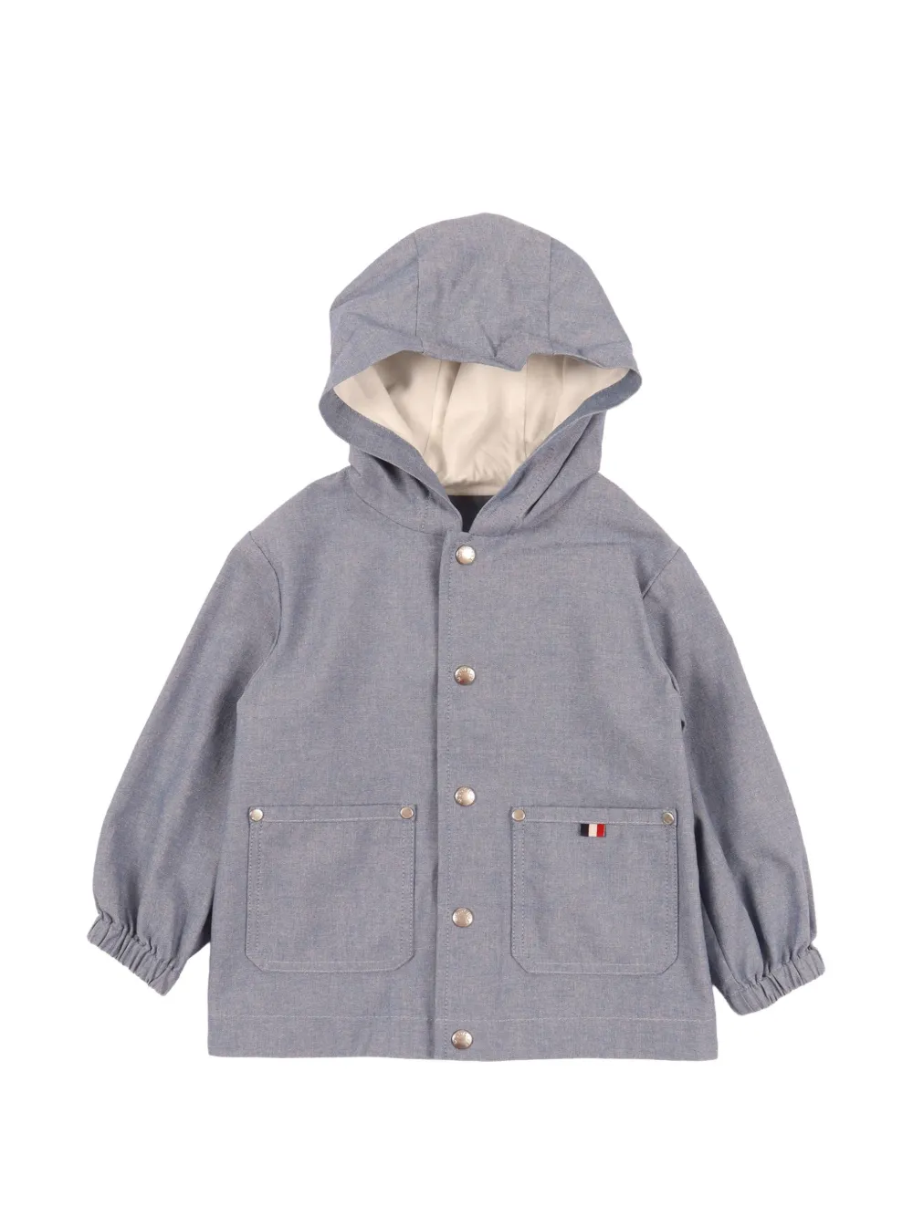 Moncler Enfant Nur Chambray jack met capuchon Blauw