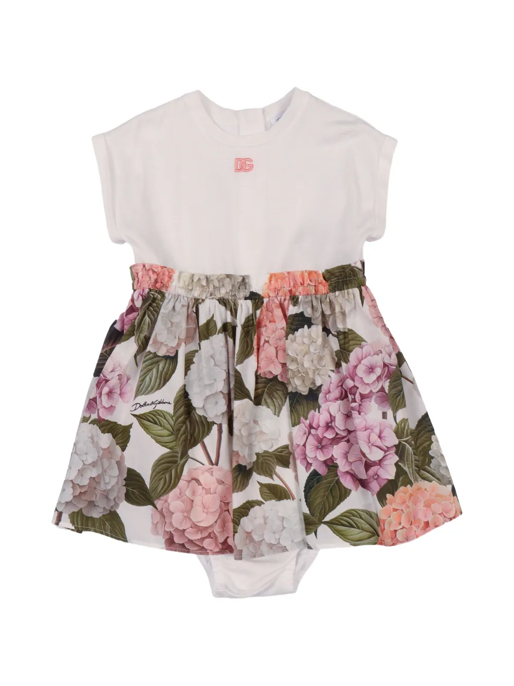 Dolce & Gabbana Kids floral-pattern dress - Bianco