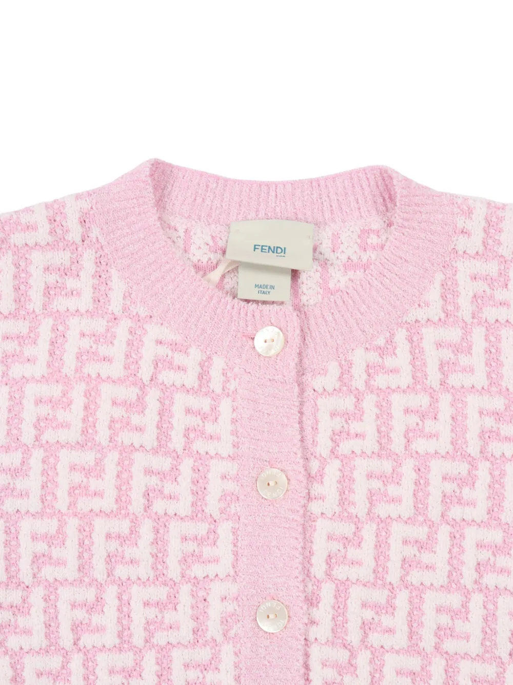 Fendi Kids Vest met FF-patroon en lange mouwen Roze