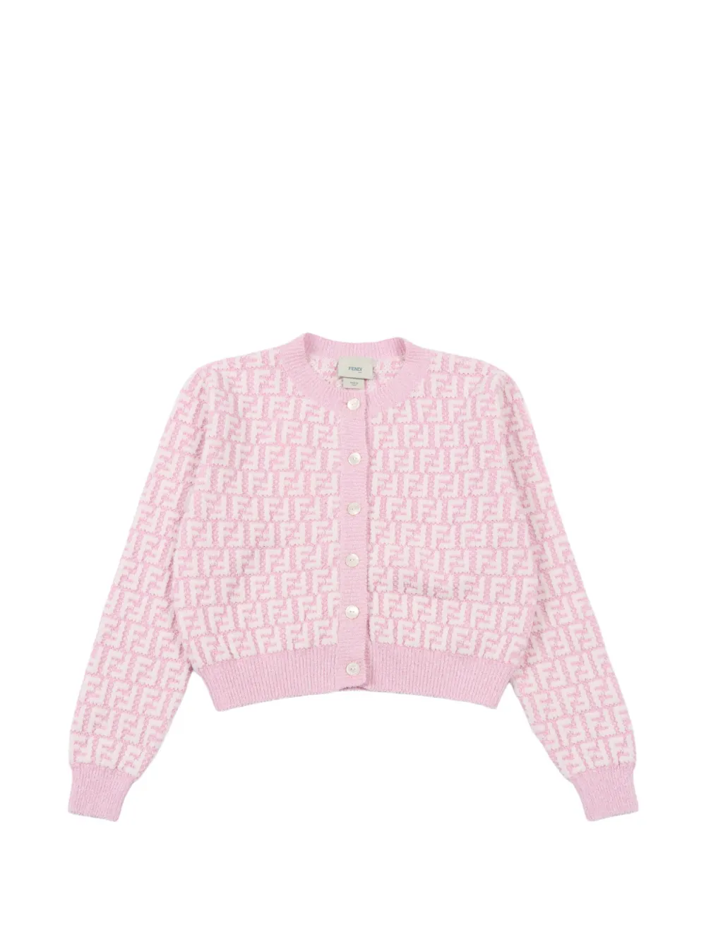 Fendi Kids FF-motif long-sleeve cardigan - Rosa