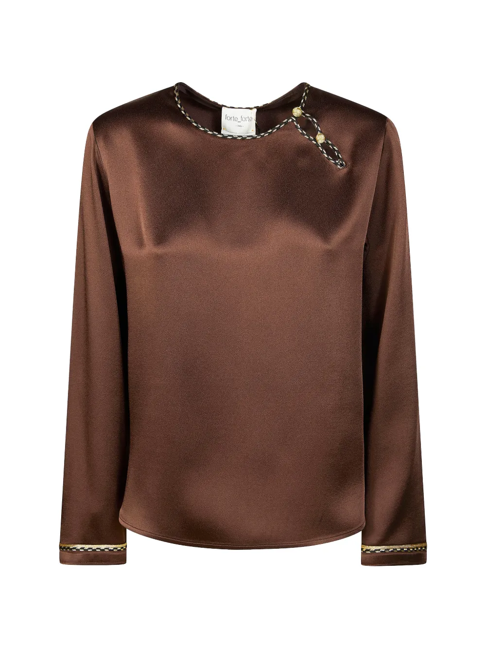 Forte Forte woven trim shirt - Marrone