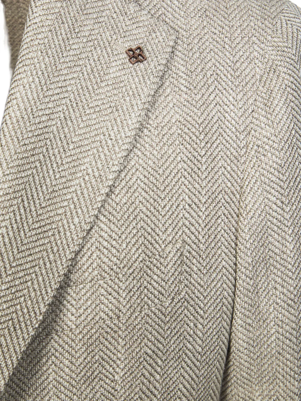 Tagliatore Jack met enkele rij knopen en visgraatpatroon Grijs