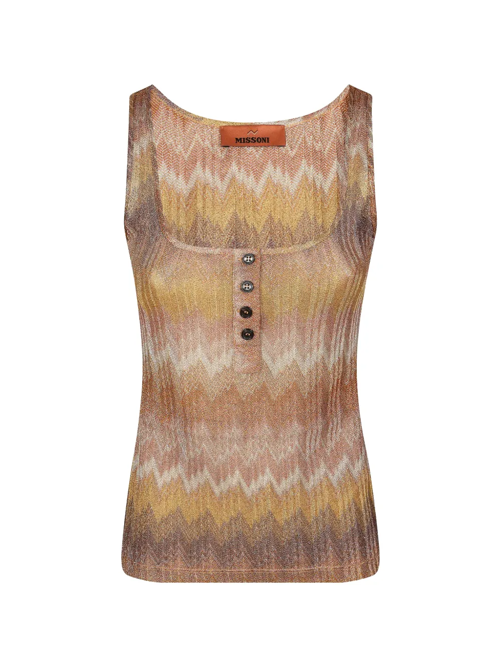 Missoni button patterned tank top - Braun