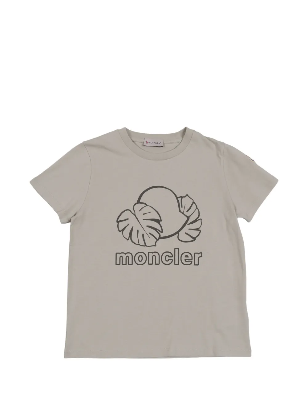 Moncler Enfant T-shirt met logo Beige