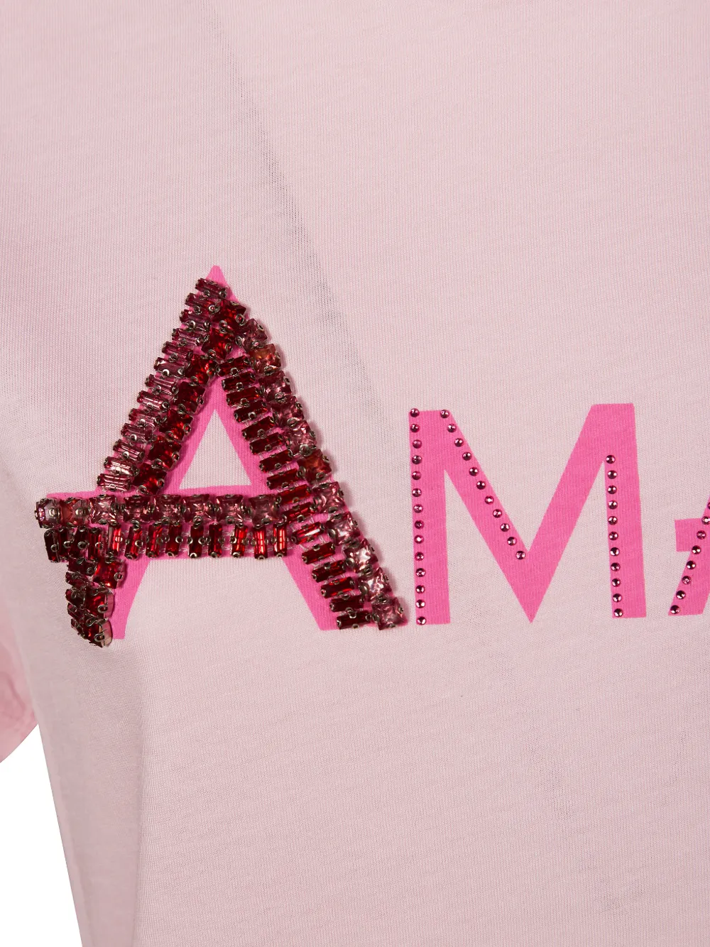 LIU JO T-shirt verfraaid met pailletten en print Roze