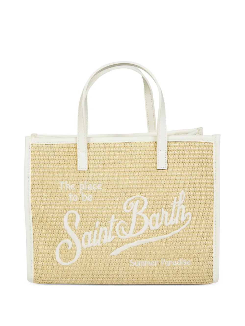 Mc2 Saint Barth Vivian Embroidered Tote-bag In Neutral