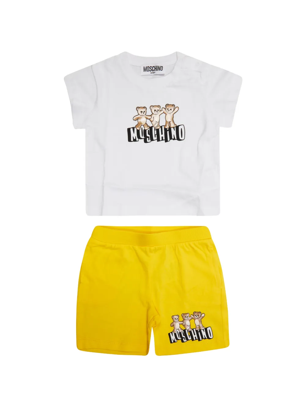 Moschino Kids teddy-graphic t-shirt and short set - Bianco